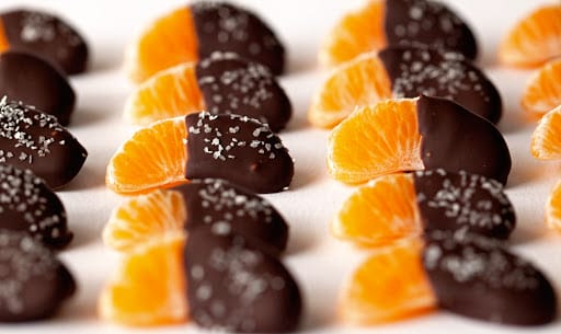 mandarin covered in chocolate