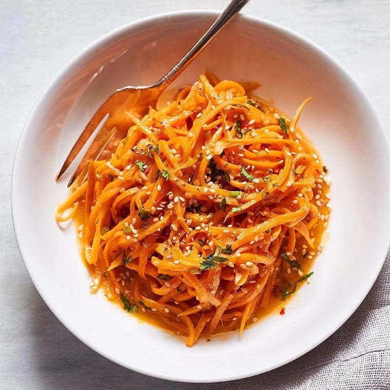 Vegan Sweet Potato Noodles With Garlic Sauce 1 Sweet Potato
